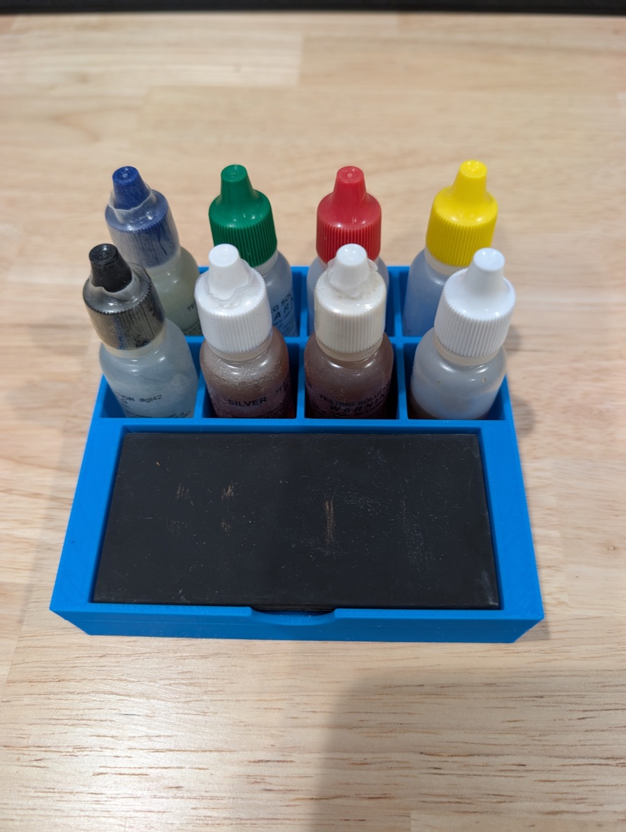 Test Acid Bench Caddy - 8-bottle +  two stones (not included) — view 3